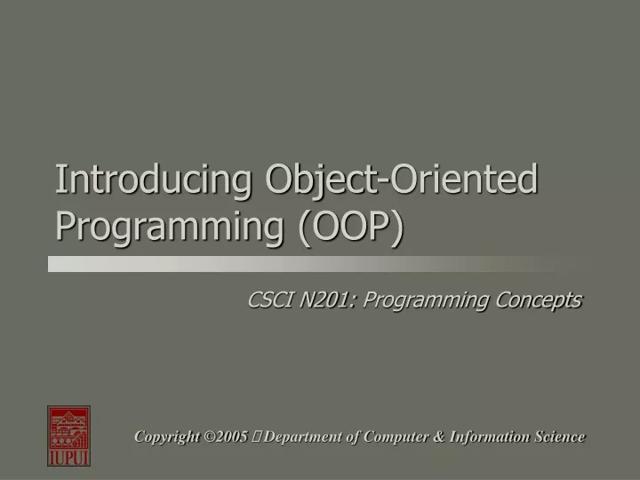introducing object oriented programming oop