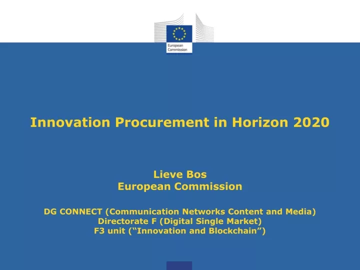 innovation procurement in horizon 2020 lieve