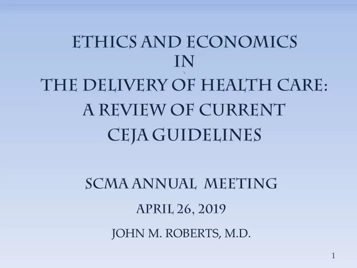 ethics and economics in the delivery of health