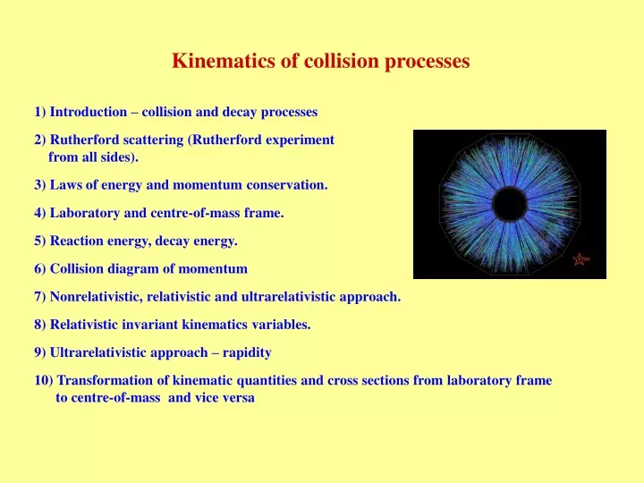 kinematics of collision processes