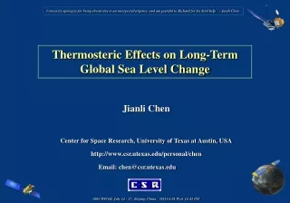 Thermosteric Effects on Long-Term Global Sea Level Change