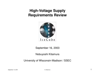 High-Voltage Supply Requirements Review