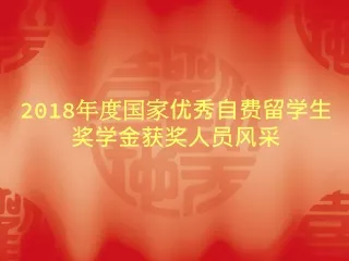 2018 年度国家优秀自费留学生 奖学金获奖人员风采