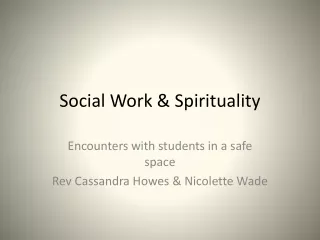 Social Work &amp; Spirituality
