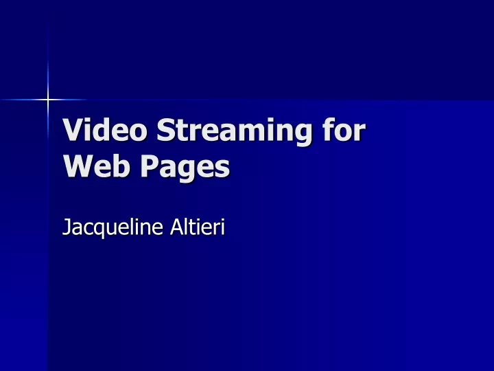 video streaming for web pages