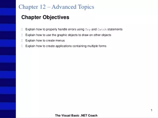 Chapter 12 – Advanced Topics