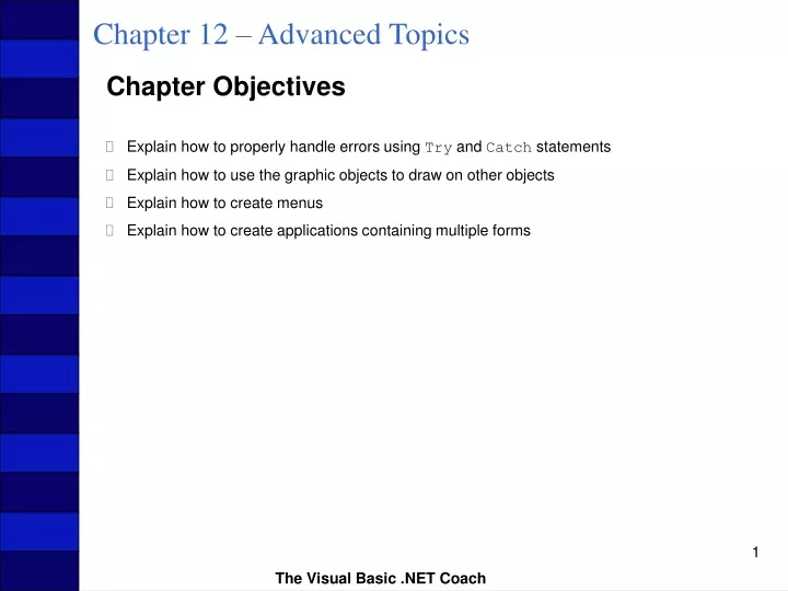 chapter 12 advanced topics