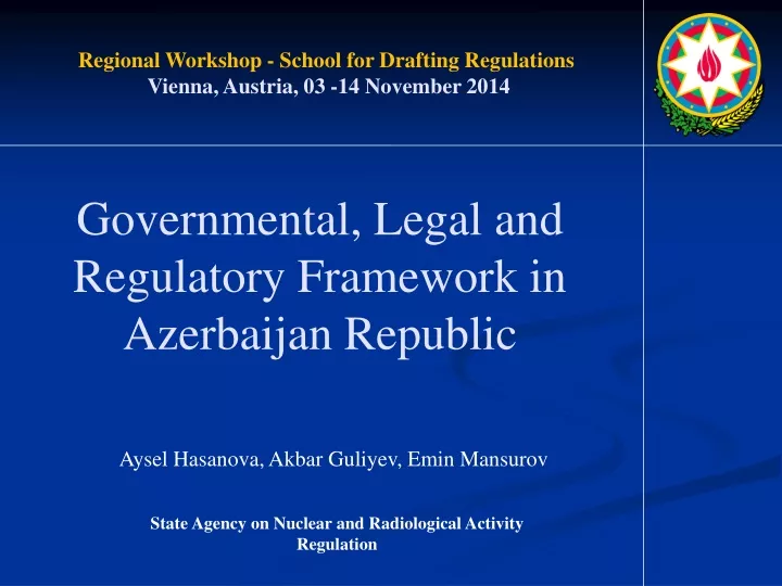 governmental legal and regulatory framework in azerbaijan republic