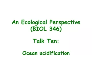 An Ecological Perspective (BIOL 346)