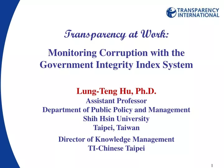 transparency at work monitoring corruption with