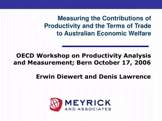 OECD Workshop on Productivity Analysis and Measurement; Bern October 17, 2006