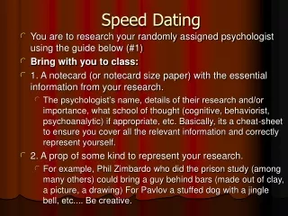 Speed Dating