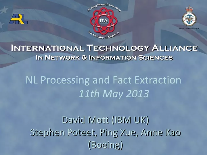 nl processing and fact extraction 11th may 2013
