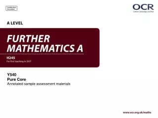 Y540 Pure Core  Annotated  sample  assessment materials