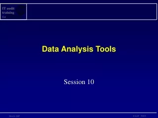 Data Analysis Tools