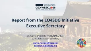 Report from the EO4SDG Initiative Executive Secretary
