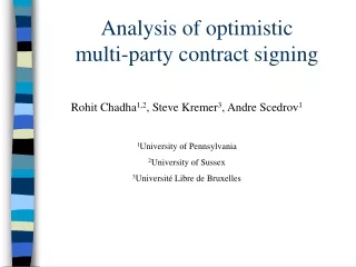 Analysis of optimistic multi-party contract signing