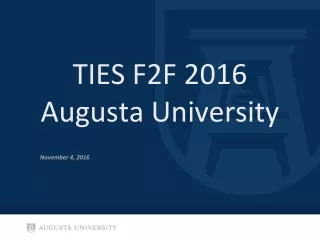 TIES F2F 2016 Augusta University