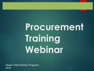 Procurement Training Webinar