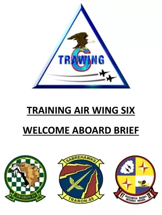 TRAINING AIR WING SIX WELCOME ABOARD BRIEF