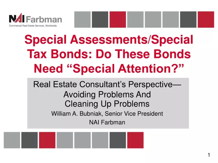 special assessments special tax bonds do these bonds need special attention