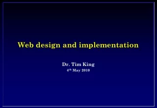 Web design and implementation