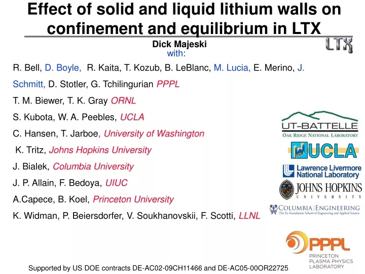 effect of solid and liquid lithium walls