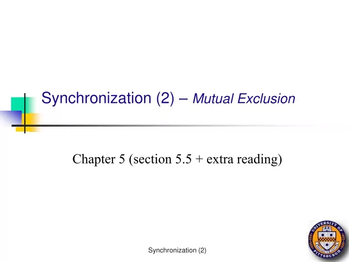 synchronization 2 mutual exclusion