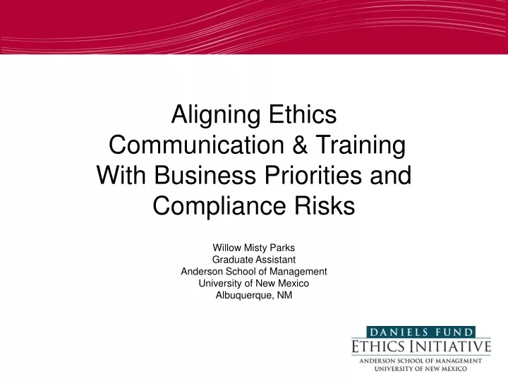 aligning ethics communication training with