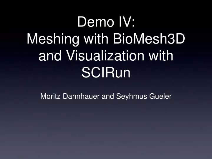 demo iv meshing with biomesh3d and visualization with scirun