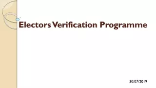 Electors Verification  Programme