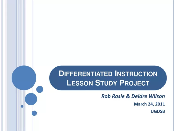 differentiated instruction lesson study project