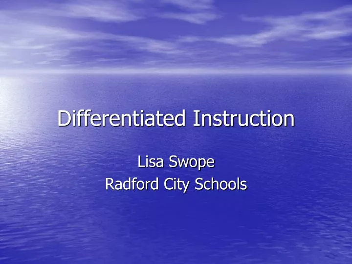 differentiated instruction