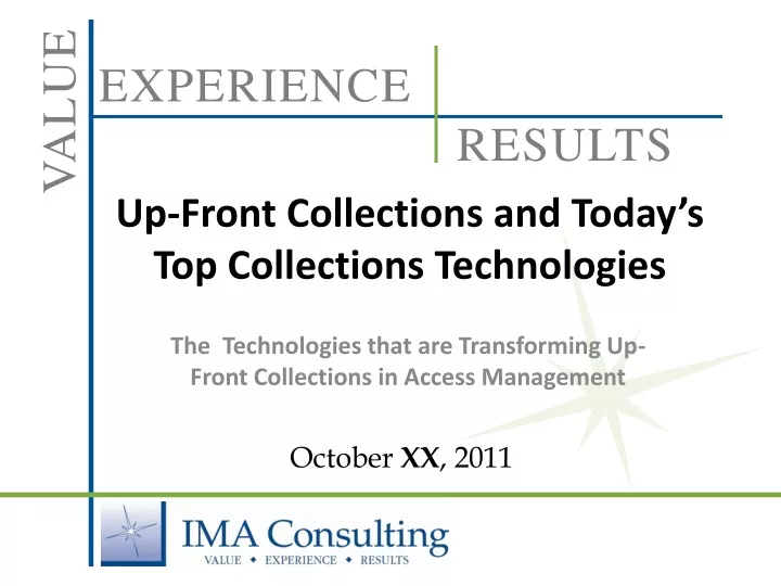 up front collections and today s top collections technologies