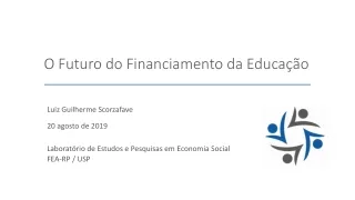 O Futuro do Financiamento da Educação