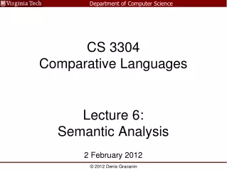 CS 3304 Comparative Languages