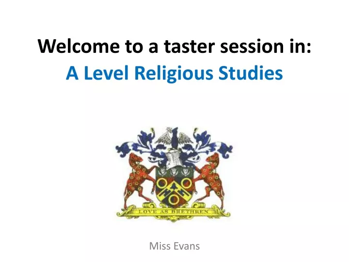 welcome to a taster session in a level religious studies