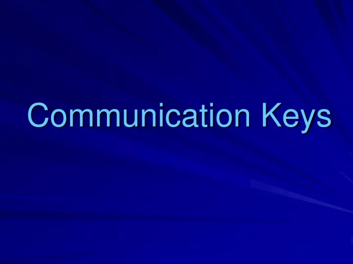 communication keys