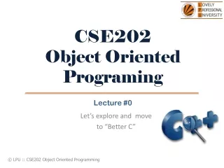 CSE202 Object Oriented Programing