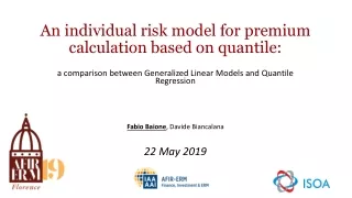 An individual risk model for premium calculation based on quantile: