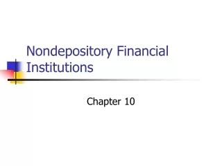 Nondepository Financial Institutions