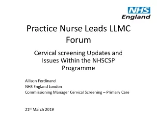 Practice Nurse Leads LLMC Forum