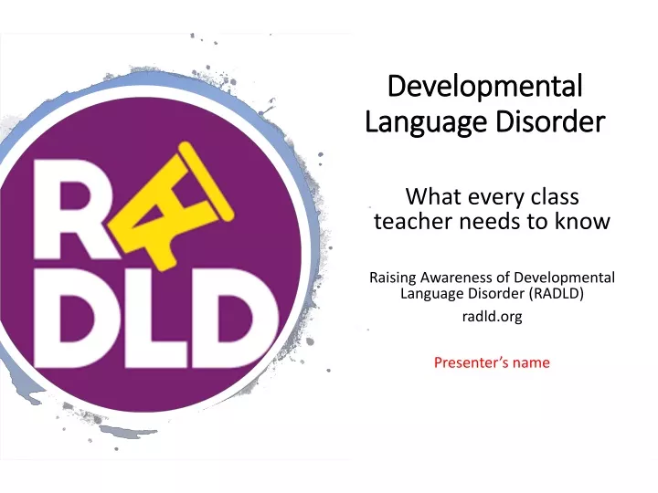 developmental language disorder