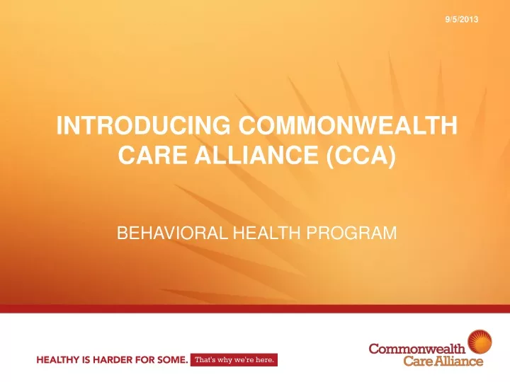 introducing commonwealth care alliance cca