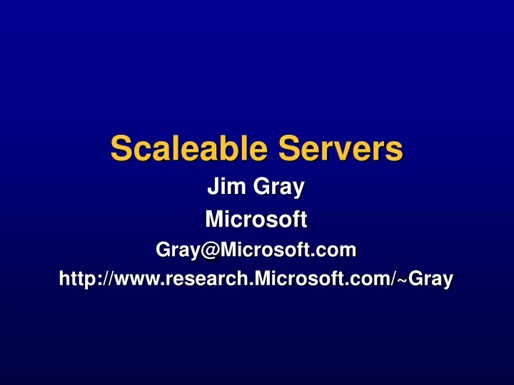 scaleable servers