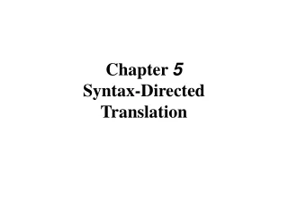 Chapter  5 Syntax-Directed Translation
