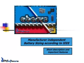 Manufacturer independent Battery Sizing according to  IEEE