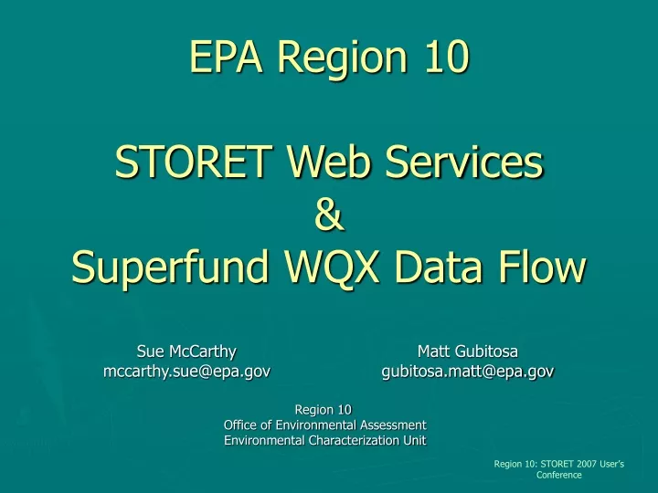 epa region 10 storet web services superfund wqx data flow