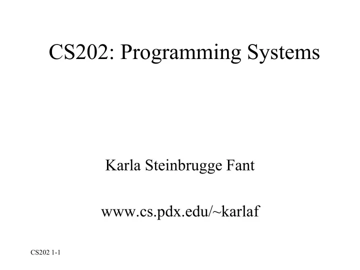 cs202 programming systems