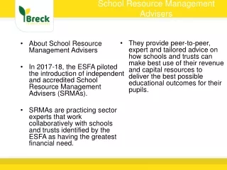 School Resource Management Advisers